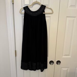SLNY Black Dress with Silver Collar